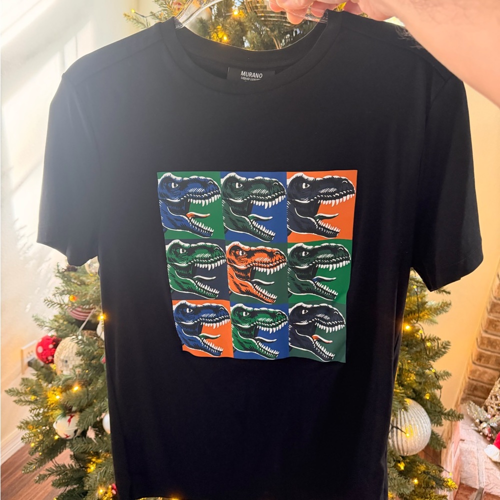 Murano Black T-Shirt with Dinosaur Graphic